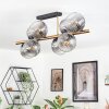 Koyoto ceiling light, globe light gold, black, 8-light sources