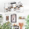 Koyoto ceiling light, globe light gold, black, 8-light sources