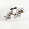Koyoto ceiling light, globe light gold, black, 8-light sources