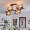 Koyoto ceiling light, globe light gold, black, 8-light sources