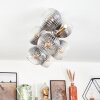 Koyoto ceiling light, globe light gold, black, 8-light sources