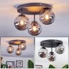 Chehalis ceiling light, globe light 30.5 cm Smoke-coloured, 3-light sources
