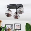 Chehalis ceiling light, globe light 30.5 cm Smoke-coloured, 3-light sources