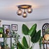 Chehalis ceiling light, globe light 30.5 cm Smoke-coloured, 3-light sources