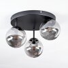 Chehalis ceiling light, globe light 30.5 cm Smoke-coloured, 3-light sources