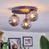 Chehalis ceiling light, globe light 30.5 cm Smoke-coloured, 3-light sources