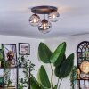 Chehalis ceiling light, globe light 30 cm clear, Smoke-coloured, 3-light sources