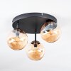 Chehalis ceiling light, globe light 30.5 cm Amber, 3-light sources