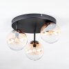 Chehalis ceiling light, globe light 30.5 cm Amber, clear, 3-light sources
