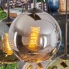 Ripoll hanging light, globe light, pendant light Amber, blue, chrome, green, Smoke-coloured, 6-light sources