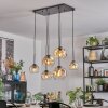 Ripoll hanging light, globe light, pendant light Amber, clear, 6-light sources