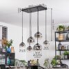 Ripoll hanging light, globe light, pendant light clear, Smoke-coloured, 6-light sources