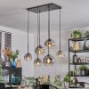 Ripoll hanging light, globe light, pendant light clear, Smoke-coloured, 6-light sources