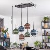 Koyoto hanging light, globe light, pendant light blue, green, coppery, 6-light sources