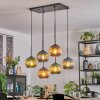 Koyoto hanging light, globe light, pendant light blue, green, coppery, 6-light sources