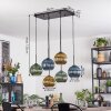 Koyoto hanging light, globe light, pendant light blue, gold, green, 6-light sources