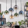 Koyoto hanging light, globe light, pendant light Amber, blue, green, clear, Smoke-coloured, 6-light sources