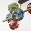 Koyoto ceiling light, globe light gold, black, 8-light sources