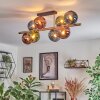 Koyoto ceiling light, globe light gold, black, 8-light sources