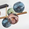 Koyoto ceiling light, globe light gold, black, 8-light sources
