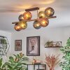 Koyoto ceiling light, globe light gold, black, 8-light sources