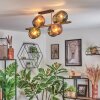 Koyoto ceiling light, globe light gold, black, 8-light sources