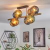 Koyoto ceiling light, globe light gold, black, 8-light sources