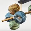 Koyoto ceiling light, globe light gold, black, 8-light sources
