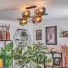 Koyoto ceiling light, globe light gold, black, 8-light sources