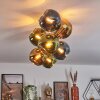 Koyoto ceiling light, globe light gold, black, 8-light sources