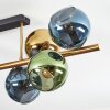 Koyoto ceiling light, globe light gold, black, 8-light sources