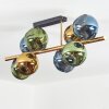 Koyoto ceiling light, globe light gold, black, 8-light sources