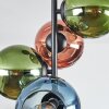 Koyoto ceiling light, globe light 31 cm blue, green, coppery, 4-light sources