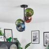 Koyoto ceiling light, globe light 31 cm blue, green, coppery, 4-light sources