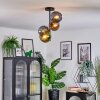 Koyoto ceiling light, globe light 31 cm blue, gold, green, 4-light sources