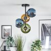 Koyoto ceiling light, globe light 31 cm blue, gold, green, 4-light sources