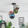 Gastor ceiling light, globe light 32 cm blue, chrome, green, coppery, Smoke-coloured, 4-light sources