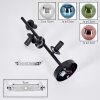 Gastor ceiling light, globe light 32 cm blue, chrome, green, coppery, Smoke-coloured, 4-light sources