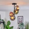 Gastor ceiling light, globe light 32 cm blue, chrome, green, clear, coppery, Smoke-coloured, 4-light sources