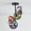 Gastor ceiling light, globe light 32 cm blue, chrome, green, clear, coppery, Smoke-coloured, 4-light sources