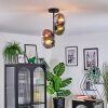 Gastor ceiling light, globe light 32 cm blue, chrome, green, clear, coppery, Smoke-coloured, 4-light sources