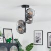 Koyoto ceiling light, globe light 31 cm clear, Smoke-coloured, 4-light sources