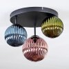 Chehalis ceiling light, globe light 30 cm blue, green, coppery, 3-light sources