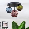 Chehalis ceiling light, globe light 30 cm blue, green, coppery, 3-light sources