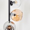 Koyoto globe light, floor lamp 32 cm Amber, chrome, clear, Smoke-coloured, 6-light sources