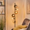 Koyoto globe light, floor lamp 32 cm Amber, chrome, clear, Smoke-coloured, 6-light sources