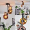 Koyoto ceiling light, globe light 31 cm gold, clear, coppery, Smoke-coloured, 4-light sources