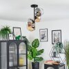 Koyoto ceiling light, globe light 31 cm Amber, clear, Smoke-coloured, 4-light sources