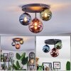 Chehalis ceiling light, globe light 32 cm blue, green, coppery, 3-light sources