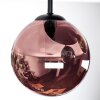 Chehalis ceiling light, globe light 32 cm blue, green, coppery, 3-light sources